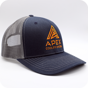 
                  
                    APEX Orange Logo Cap | Navy & Gray - Apex Cooler System
                  
                