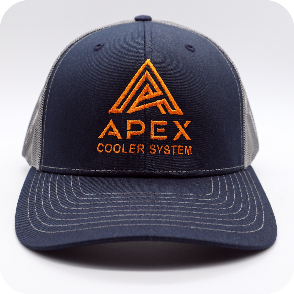 APEX Orange Logo Cap | Navy & Gray - Apex Cooler System