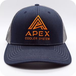 
                  
                    APEX Orange Logo Cap | Navy & Gray - Apex Cooler System
                  
                