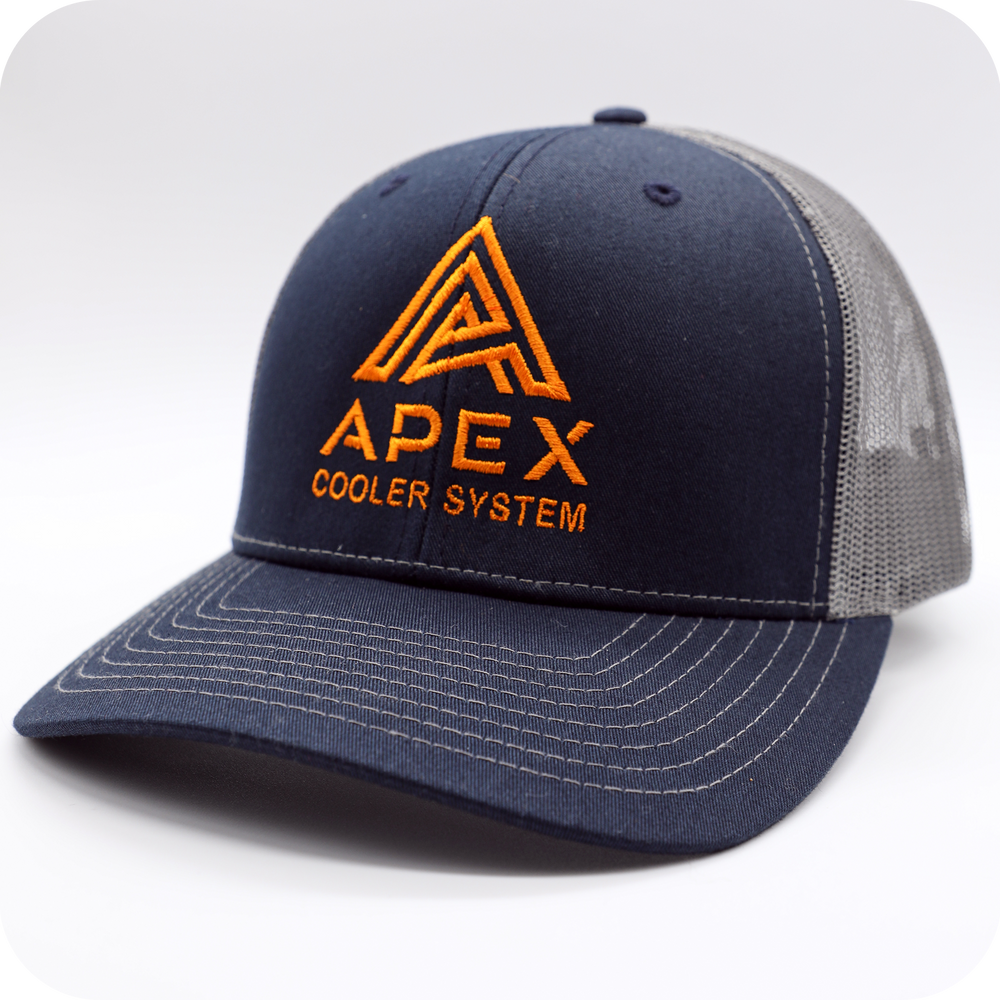 APEX Orange Logo Cap | Navy & Gray - Apex Cooler System