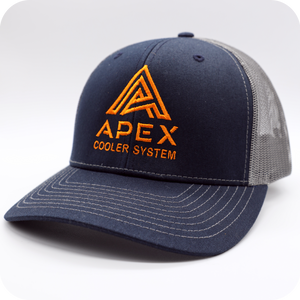 
                  
                    APEX Orange Logo Cap | Navy & Gray - Apex Cooler System
                  
                