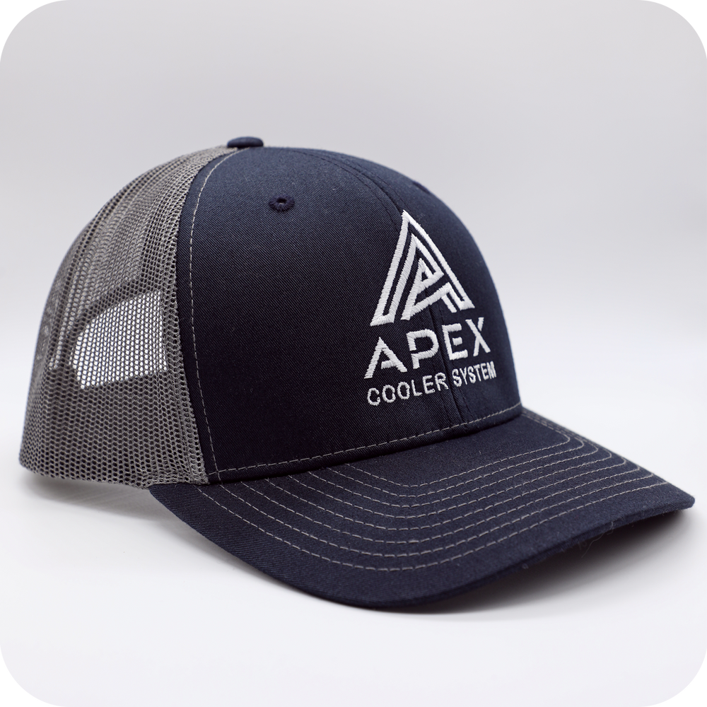 
                  
                    APEX Logo Cap | Navy & Gray - Apex Cooler System
                  
                