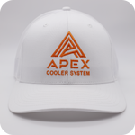 APEX Orange Logo Cap | White - Apex Cooler System